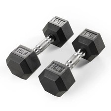 hex 15 lb dumbell rubber for sale  USA