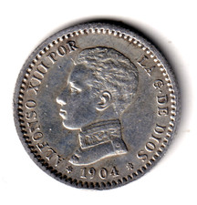 ESPAÑA 50 centimos plata 1904 PG. V *1* *0* Rey Alfonso XIII  Tipo Cadete (1910), usado comprar usado  Enviando para Brazil