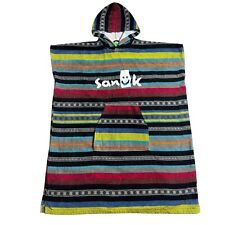 SANUK Poncho de Surf Pullover con Capucha con Bolsillo con Cremallera Playa Cambiador Toalla Bata RARO segunda mano  Embacar hacia Argentina