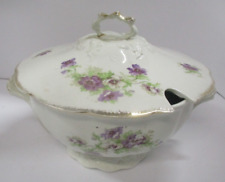 Tureen de porcelana vintage com flores roxas/violetas marcadas como "Eureka" comprar usado  Enviando para Brazil