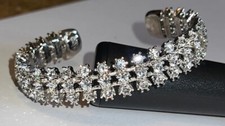 JOAN RIVER Brilliant Sparkle pulseira de strass 3 fileiras punho tom prata comprar usado  Enviando para Brazil