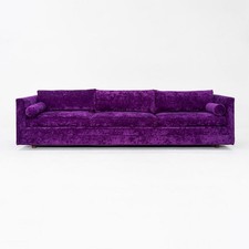 Sofá smoking Harvey Probber atribuído década de 1970 em estofamento de veludo roxo 2x disponível comprar usado  Enviando para Brazil