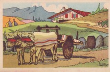 Cpa fantaisie attelage d'occasion  France