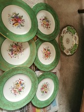 Gold rimmed green for sale  LUTON