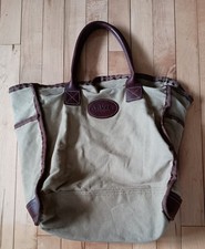Bolsa de lona Orvis marrom bolsos tote patch de couro feita nos EUA , usado comprar usado  Enviando para Brazil