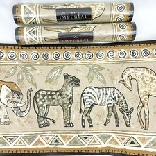 Papel de parede tribal animal safári 3 rolos borda total 15 jardas imperial pré-colado comprar usado  Enviando para Brazil