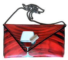 Bolsa tiracolo Kent Stetson vinho tinto clutch 3D revestida de cortiça lona feita à mão EUA, usado comprar usado  Enviando para Brazil