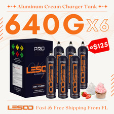 LesooWhip Creme 640g Carregador de Alta Capacidade Alumínio Puro Lote de 6 Tanques Cilindro, usado comprar usado  Enviando para Brazil