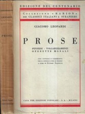 Prose. operette morali usato  Italia