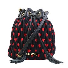 Auth MIUMIU Torba na ramię crossbody Czarny/Czerwony Nylon Płótno/Skóra - e60637g na sprzedaż  Wysyłka do Poland