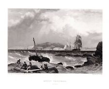 Plymouth Sound with Mount Edgcumbe Antique View 1842 FREEPOST, usado comprar usado  Enviando para Brazil