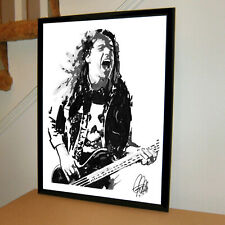 Pôster Cliff Burton Metallica baixo heavy metal música rock impressão arte de parede 18x24 , usado comprar usado  Enviando para Brazil