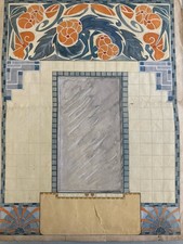 Pintura de desenho 1930 original art déco novo guache de papel mosaico antigo comprar usado  Enviando para Brazil