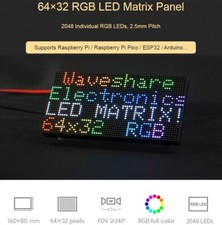 Painel de matriz LED RGB colorido passo 2,5 mm 64x32 pixels Waveshare comprar usado  Enviando para Brazil