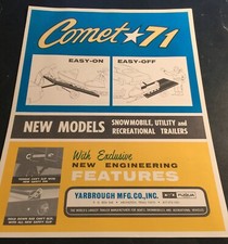 FOLHETO DE VENDAS VINTAGE 1971 COMET SNOWMOBILE TRAILER BOM NOVO 4 PÁGINAS (330) comprar usado  Enviando para Brazil
