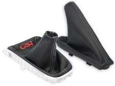 FÜR OPEL ASTRA J SCHALTMANSCHETTE HANDBREMSSACK LEDER + STICKEREI GSi ROT GRAU  na sprzedaż  PL