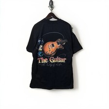 Camiseta GUITARRAS VINTAGE Good Life tamanho G instrumento preto gráfico banda de música rock comprar usado  Enviando para Brazil