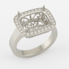 Usado, Anel semi-montagem almofada 16x12 mm prata esterlina 925 solitário halo anel comprar usado Usado, Anel semi-montagem almofada 16x12 mm prata esterlina 925 solitário halo anel comprar usado  Enviando para Brazil