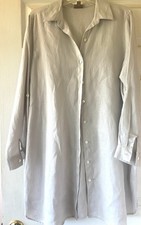 Vestido J Jill 100% linho manga longa botão para cima cinza semi transparente novo tamanho M comprar usado  Enviando para Brazil