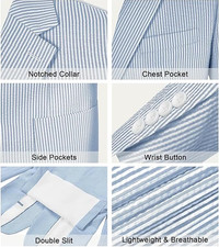 Mens blue seersucker for sale  San Antonio