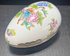 Caixa de ovos HEREND Queen Victoria VBO GRANDE Hungria pintada à mão porcelana dourada 24K, usado comprar usado  Enviando para Brazil