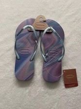 Sandálias chinelos Havaianas slim iridescente roxo lilás silencioso feminino 7/8 comprar usado  Enviando para Brazil