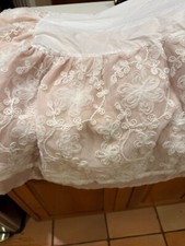 Usado, Berço rosa casca de amendoim 2 camadas babado pó rosa acetinado e renda bordada comprar usado  Enviando para Brazil
