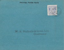 1944 OCCUPATION GUERNSEY ARMAS EDIÇÃO 2 1/2d CARTÃO POSTAL DISPLAY AZUL FDC CAT £65 comprar usado  Enviando para Brazil
