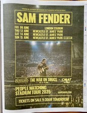 Sam fender tour for sale  LONDON