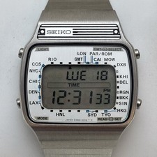 Broken NOS Vintage Seiko Watch A358-5000 Digital Aço Inoxidável Pan-Am Hora Mundial comprar usado  Enviando para Brazil