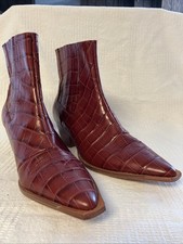 Usado, Botas Schutz Briani crocodilo couro em relevo couro do Brasil tamanho EUA 7 B marrom comprar usado  Enviando para Brazil