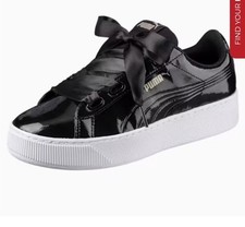 Tênis feminino Puma Vikky plataforma fita treinador couro envernizado preto 37,5, usado comprar usado  Enviando para Brazil