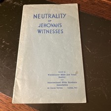 Neutrality jehovah witnesses for sale  KIDDERMINSTER