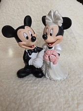 Usado, Estatueta vintage Disney Minnie & Mickey Mouse noiva e noivo porcelana topo de bolo comprar usado  Enviando para Brazil