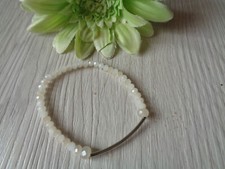 Armband glasschliffperlen wei� gebraucht kaufen  Hennigsdorf