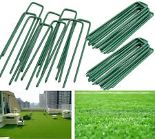 50 x PINOS VERDES EM FORMA DE U PARA GRAMA ARTIFICIAL GRAMA GALVANIZADA TENDA ESTACAS DE TERRA, usado comprar usado  Enviando para Brazil