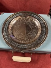 Bandeja de servir redonda vintage International Silver Co prata prato ornamentado aberto trabalho comprar usado  Enviando para Brazil