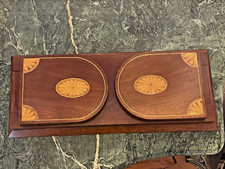 Suporte de rack ajustável deslizante vintage de madeira de mogno com incrustação de marchetaria comprar usado  Enviando para Brazil