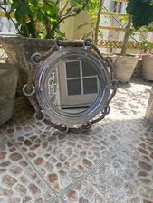 Usado, Espelho de vigia marítima 15 polegadas corda de juta de alumínio decoração de parede janela náutica comprar usado  Enviando para Brazil