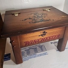 Caja de municiones de madera Winchester vintage mesa de muebles con bisagra de almacenamiento ¡GUAU! segunda mano  Embacar hacia Mexico