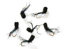 Top Hat Suspensório Hopper Popper Buzzer Truta Negra #10, 12, Moscas Secas Farpadas comprar usado  Enviando para Brazil