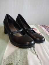 Salto alto feminino BASS Venus preto Mary Jane tamanho 8M couro bloco superior  comprar usado  Enviando para Brazil
