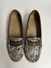 Mocassim Weejuns GH Bass & Co feminino estampa de cobra couro conhaque aparado centavo 7,5M comprar usado  Enviando para Brazil