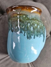 Usado, Caneca de cerâmica aquecedor de mão NEHER cerâmica argila em movimento maré oceânica ASSINADA 2015 azul-petróleo comprar usado  Enviando para Brazil