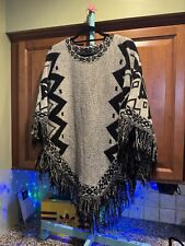 Suéter poncho feminino malha zig zag envoltório mexicano franja hippie crochê xale capa comprar usado  Enviando para Brazil