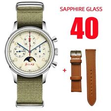RED STAR 1963 Moon Phase SEAGULL ST1908 relógio cronógrafo corda manual 316L 40mm comprar usado  Enviando para Brazil