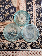 LOTE DE 3 tampas de frasco de vidro MOON & STARS Whitall's GLASSBORO Masons AQUA AZUL comprar usado  Enviando para Brazil
