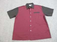 Camisa masculina Select grande borgonha preta rockabilly boliche botão para cima manga curta comprar usado  Enviando para Brazil
