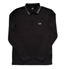 Hugo Boss plisy koszulka polo z długim rękawem czarna - męska mała na sprzedaż  Wysyłka do Poland