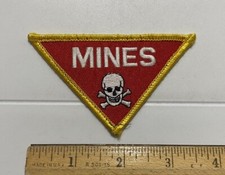 Emblema bordado amarelo vermelho crânio perigo minas terrestres, usado comprar usado  Enviando para Brazil